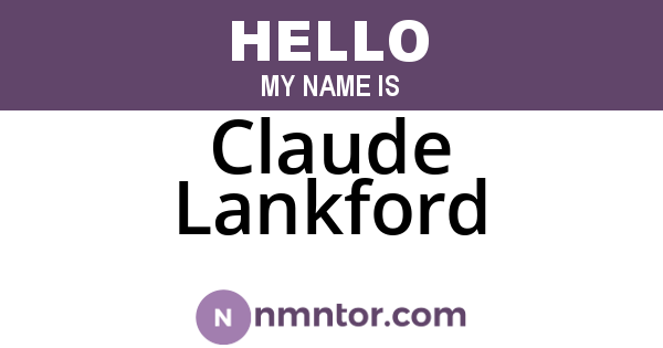 Claude Lankford