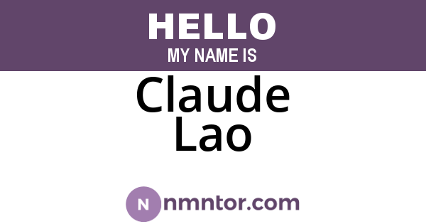Claude Lao