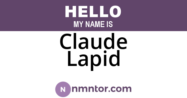 Claude Lapid