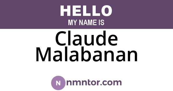 Claude Malabanan