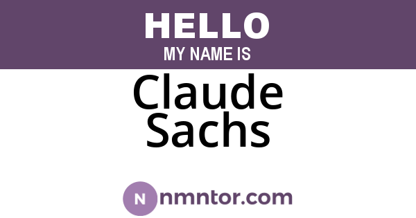 Claude Sachs