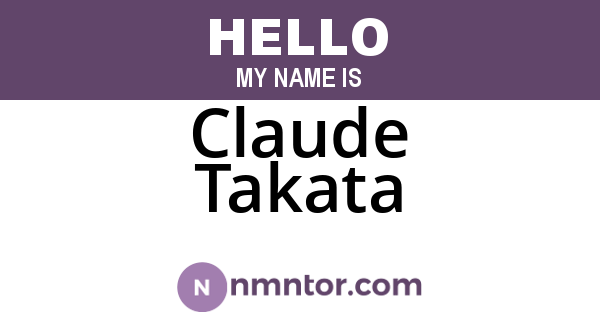 Claude Takata