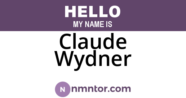 Claude Wydner