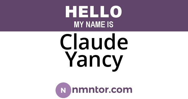 Claude Yancy