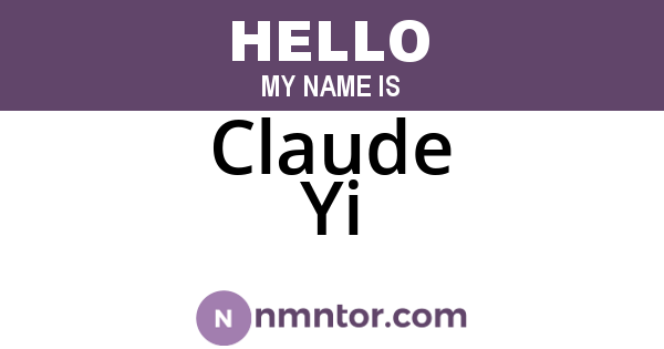 Claude Yi