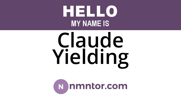 Claude Yielding