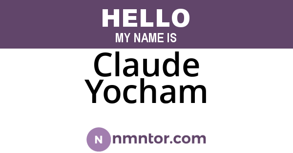 Claude Yocham