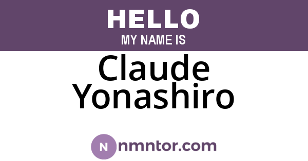 Claude Yonashiro