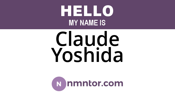 Claude Yoshida