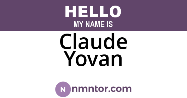Claude Yovan