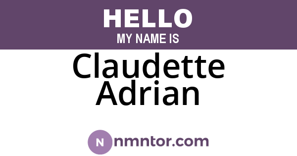 Claudette Adrian