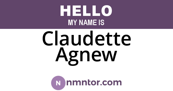 Claudette Agnew