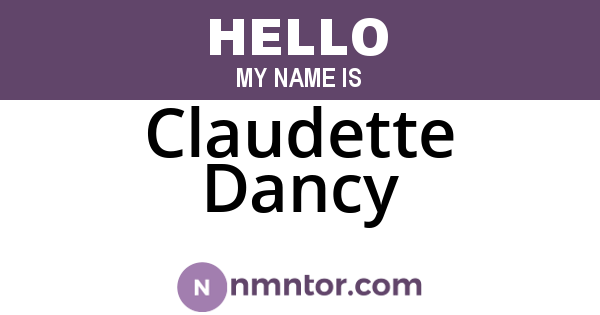Claudette Dancy