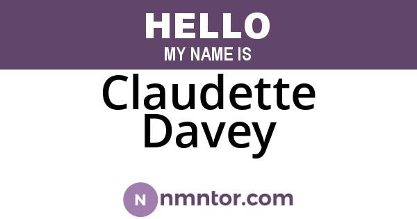Claudette Davey