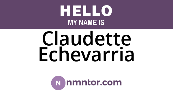 Claudette Echevarria