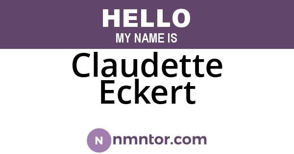 Claudette Eckert