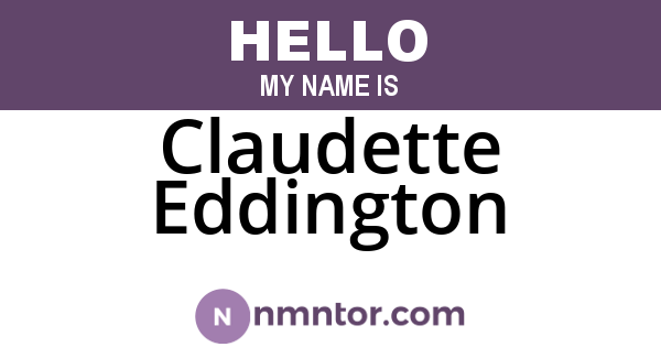 Claudette Eddington