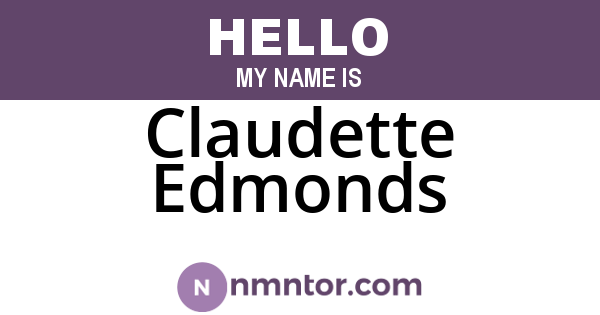 Claudette Edmonds