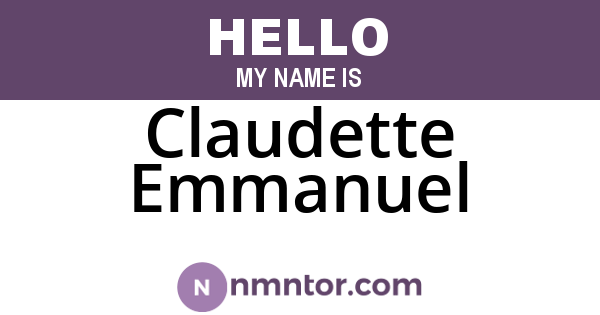 Claudette Emmanuel