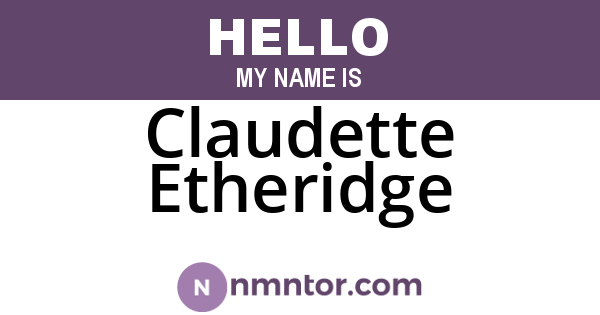 Claudette Etheridge