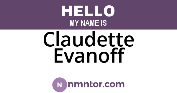 Claudette Evanoff