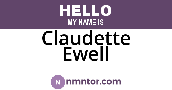 Claudette Ewell