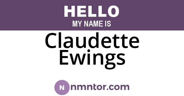 Claudette Ewings