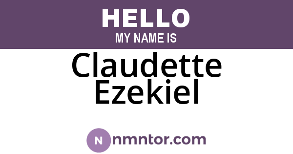 Claudette Ezekiel