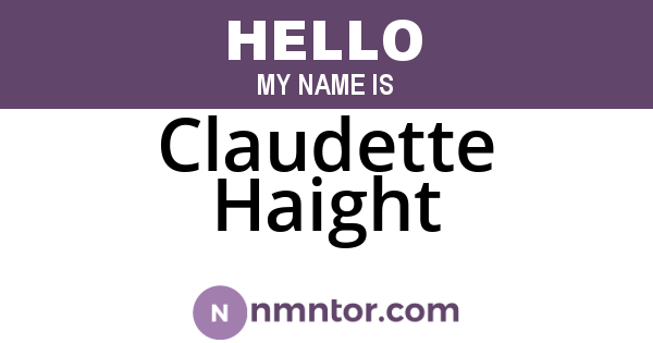 Claudette Haight