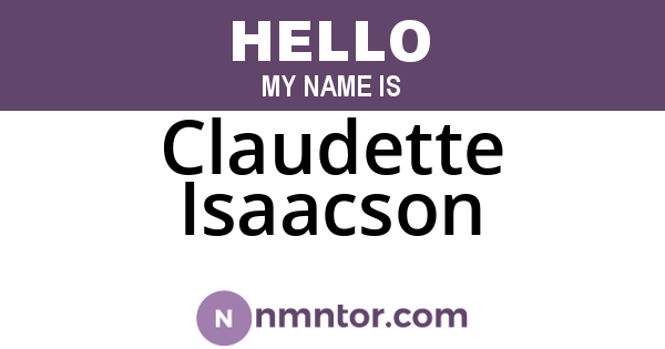 Claudette Isaacson