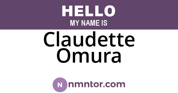 Claudette Omura