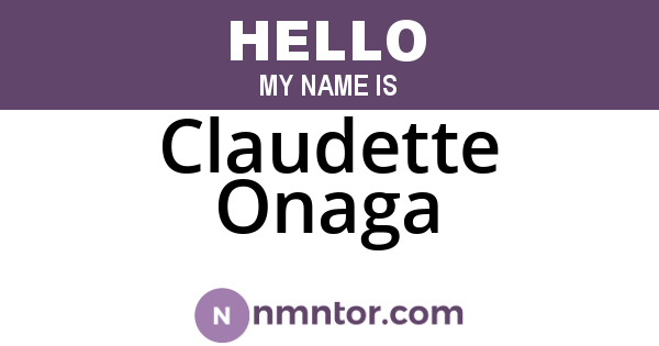 Claudette Onaga