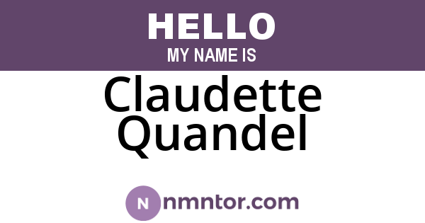 Claudette Quandel