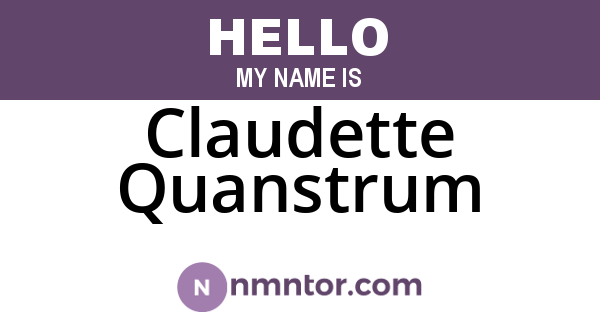 Claudette Quanstrum