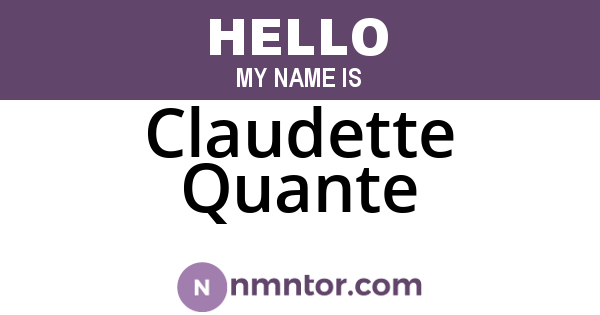 Claudette Quante