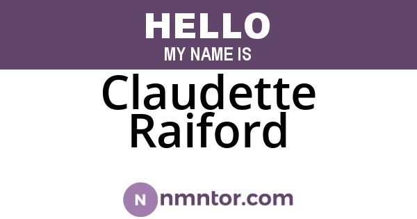 Claudette Raiford