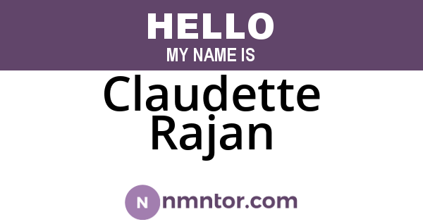 Claudette Rajan