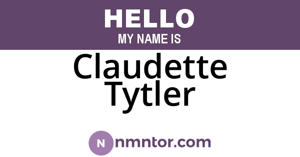 Claudette Tytler