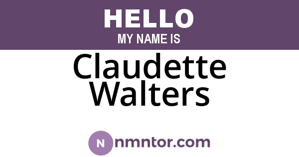 Claudette Walters