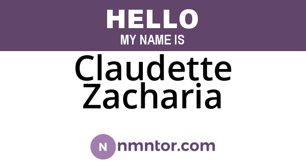 Claudette Zacharia