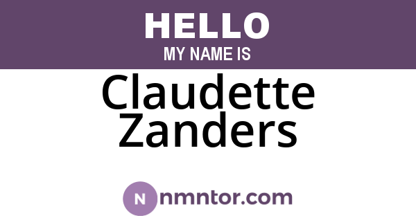 Claudette Zanders