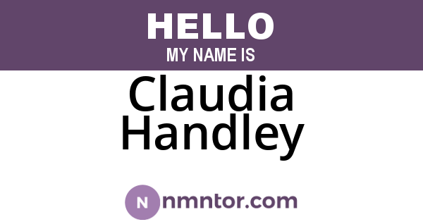 Claudia Handley