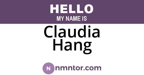 Claudia Hang