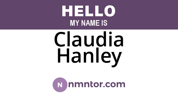 Claudia Hanley