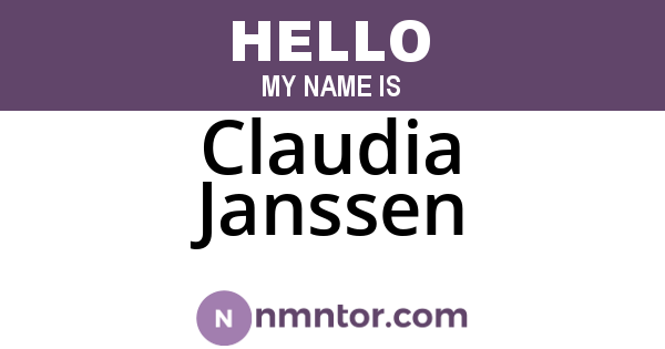 Claudia Janssen