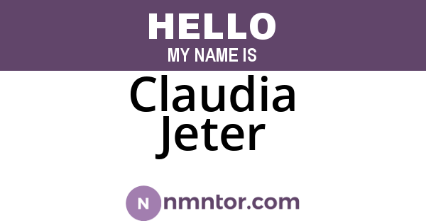 Claudia Jeter