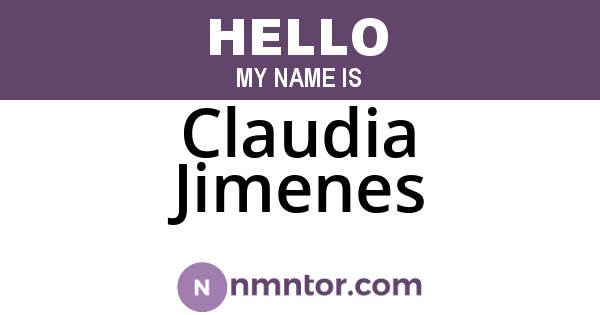 Claudia Jimenes
