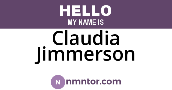 Claudia Jimmerson
