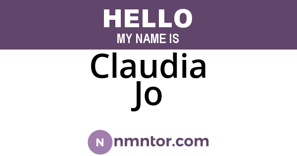 Claudia Jo