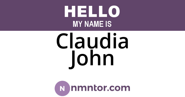 Claudia John